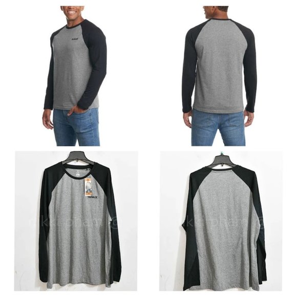 Hurley Other - NWT Hurley Men's Raglan Embroidered Logo Long Sleeve Tee T-Shirt in  GREY